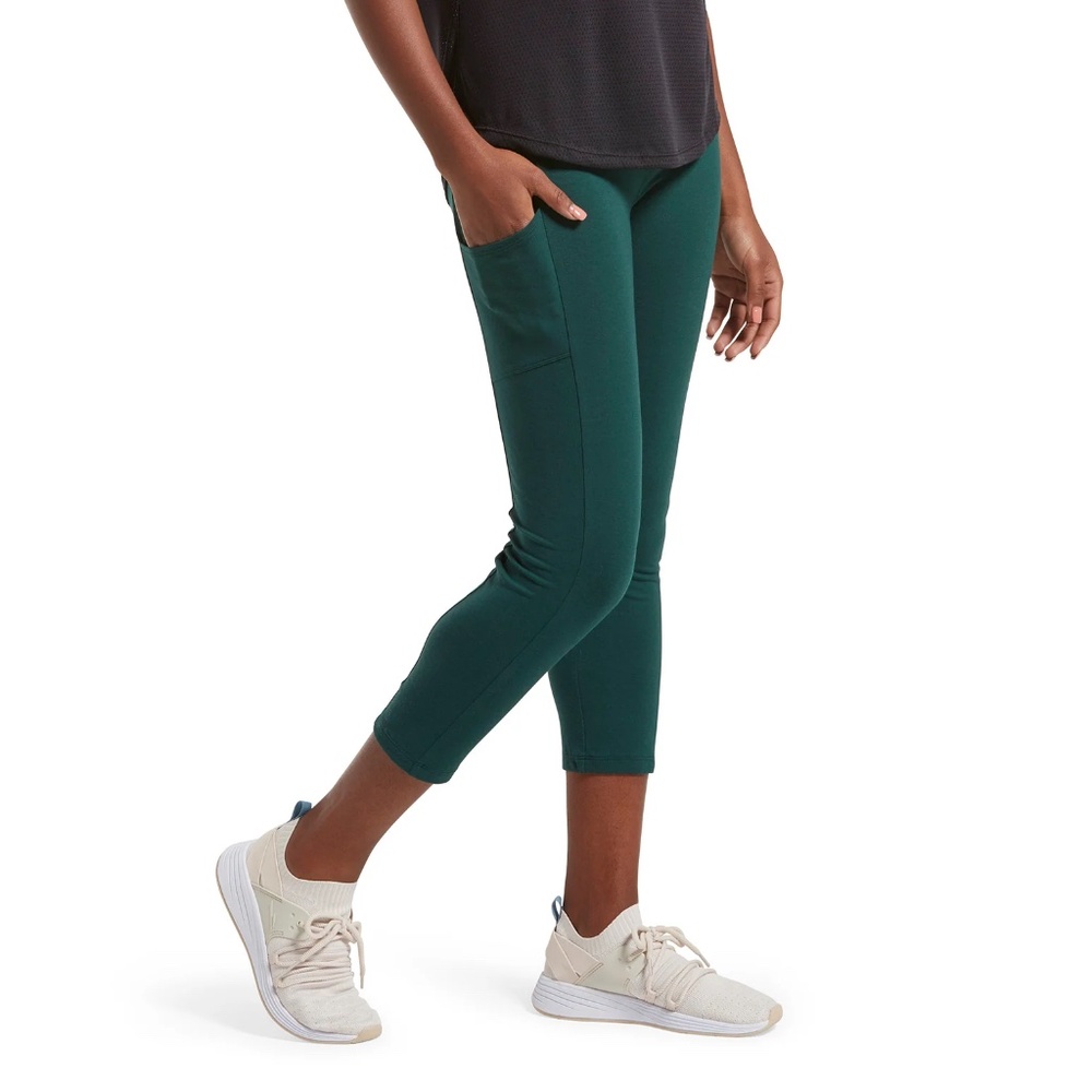 No Nonsense Tech Pocket Leggings, Bottle Green — NWT